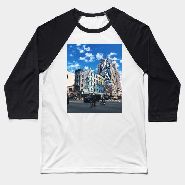 Chinatown NYC Street Art Baseball T-Shirt by offdutyplaces